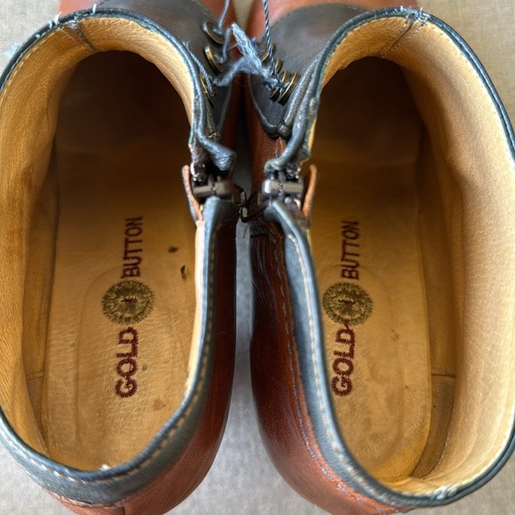 Gorgeous Gold Button Ankle Boots Made In Spain - Picture 6 of 8